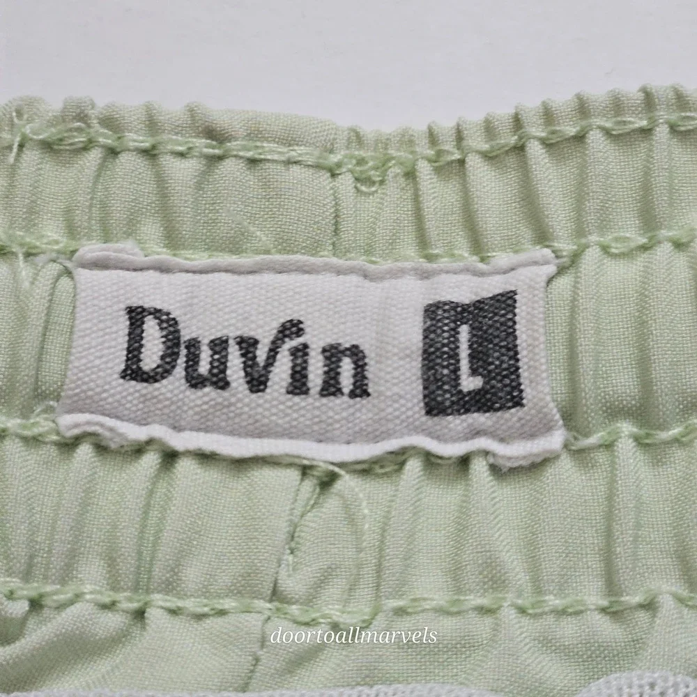 Duvin Design Co Men Swim Trunks sz L Split Checkerboard Tropical Floral Shorts